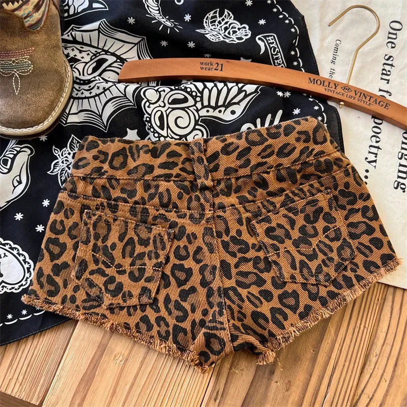 Kids Shorts Girls Summer Fashion Shorts Japanese Children Clothing Vintage Spicy Girl Shorts Leopard Print Pant 250319