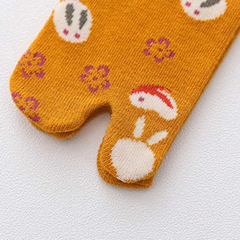 Two Finger Socks Unisex Japanese Kimono Flip Sandals Split Two Toe Sock Tabi Ninja Geta Socks Womens Tabi Socks X250319