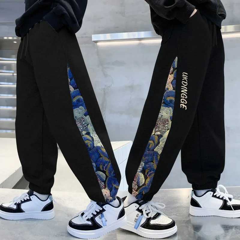 Autumn New Boys Casual Pants American Childrens Trend Pants Boys Sports Pants Childrens Hip hop Sports Trousers 120-170T250318