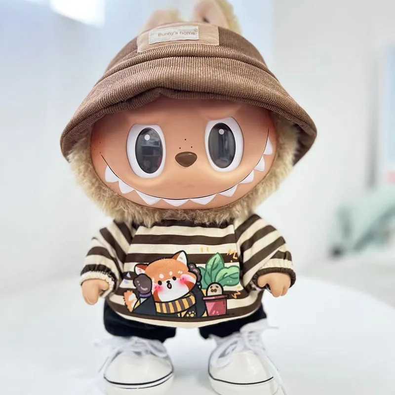 Suitable for 38cm Labubu doll clothing hooded doll clothing color matching hooded doll accessories cute decorative small clothesT250318
