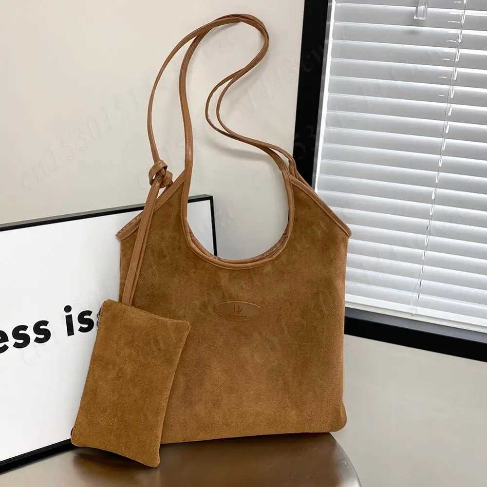 Suede Shoder Bag for Wen Suede Tote Bag Slouchy Underarm Bag Magnetic Closure Handbag Solid Color Bucket Bag Travel Hobo Bag Z250318