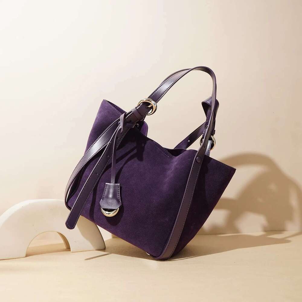 Suede Bags Women Shoulder Handbag And Purses Matte Leather Basket Bag Crossbody Mini Tote