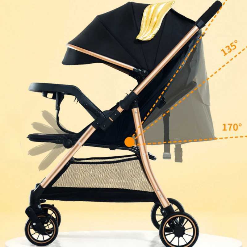 Baby Stroller Two-way light Stroller One-button Travel Portable Pram Infant Trolley Folding High-view Stroller baby carriage Z250319
