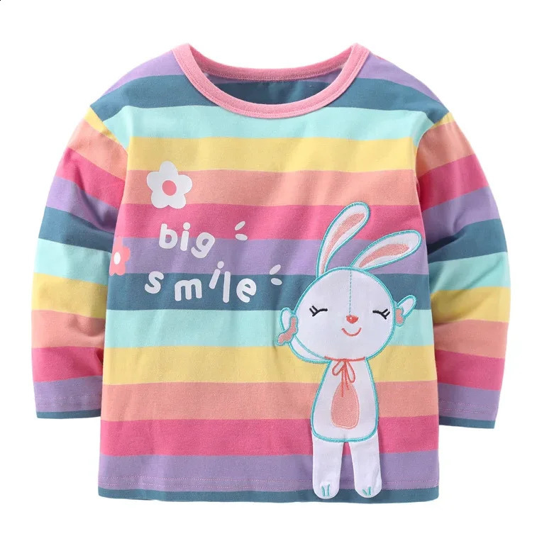 Little maven Girls Long Sleeve T Shirt Spring Animal Print Baby Girls Tops Tees Shirts Cotton 250319