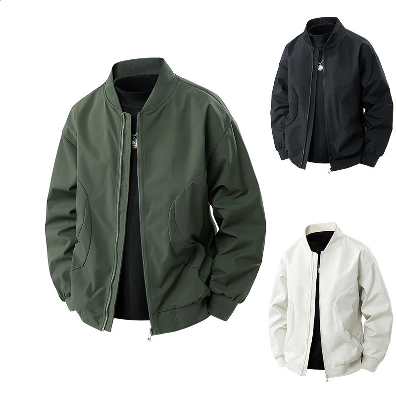 Spring and autumn mens casual jacket comfortable windproof clothing fashionable baseball collar trend fully matched 250317
