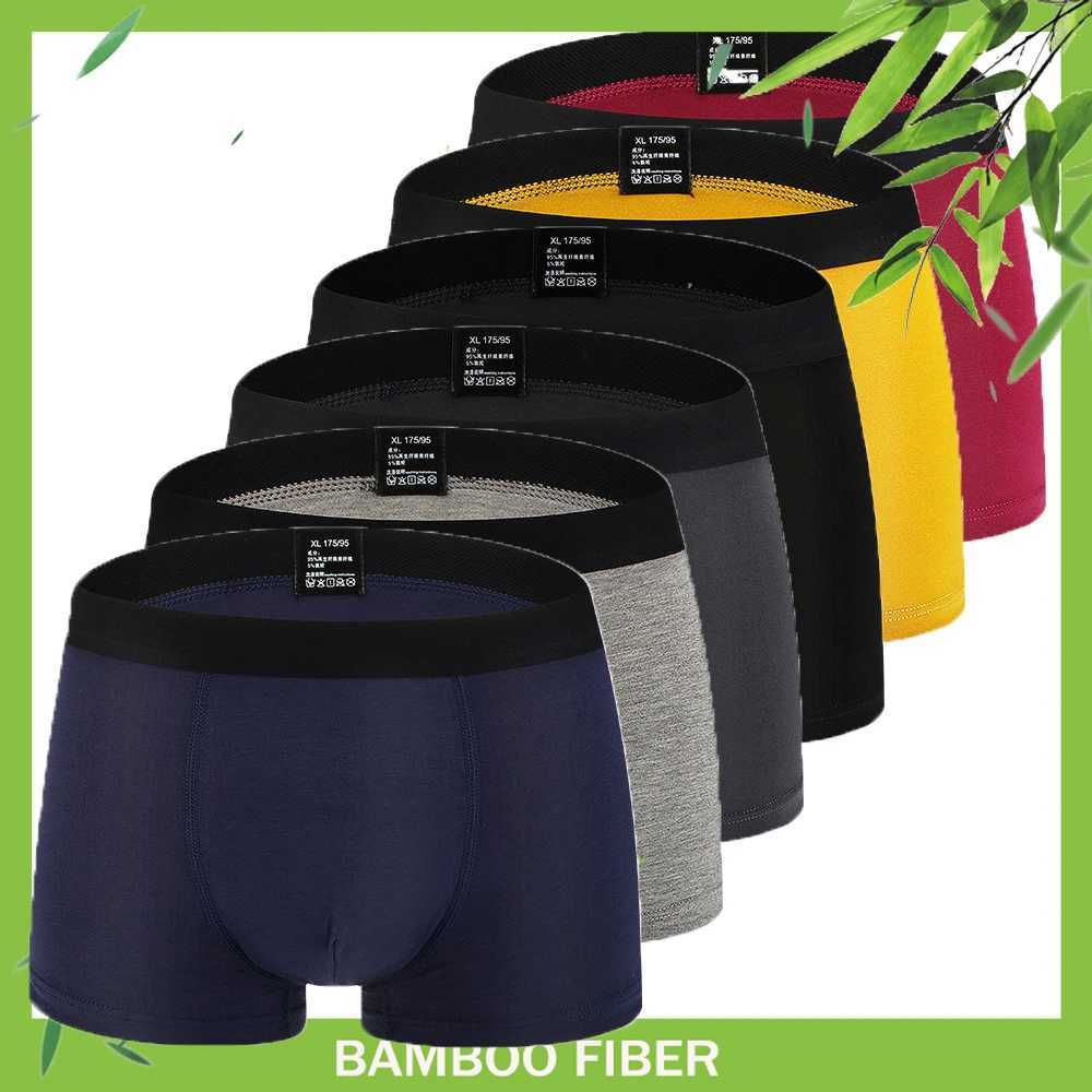 6pcs/Set Black Boxer Men Underpants Bamboo Mens Boxers Man Breathable Mens Panties Fr Shipping Sexy Underwear For Men Gifts X250319