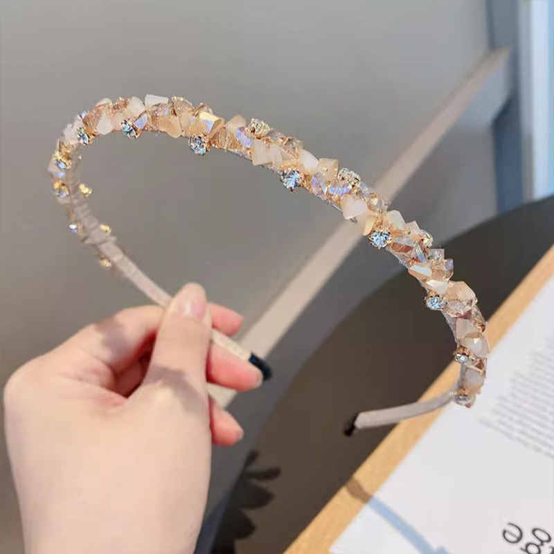 Elegant Feminine Headbands with Sparkling Faux Crystals - Ideal for Weddings & Evening Events