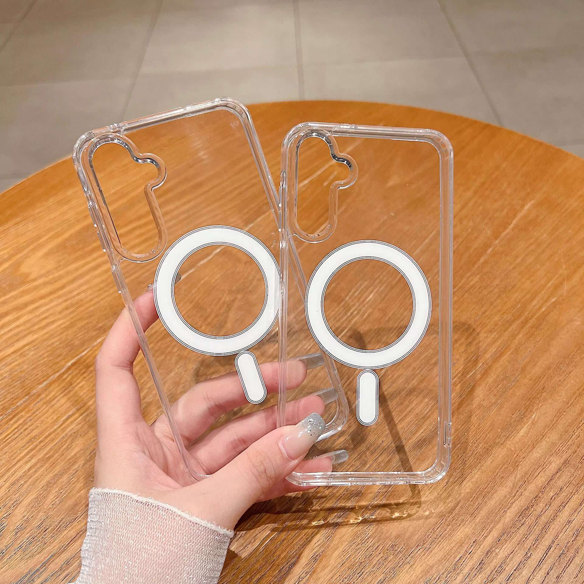 Mobile Phone Transparent TPU Magnetic Protective Case for Samsung A56 A36 A15 S23 S24 S25 Ultra S22Plus