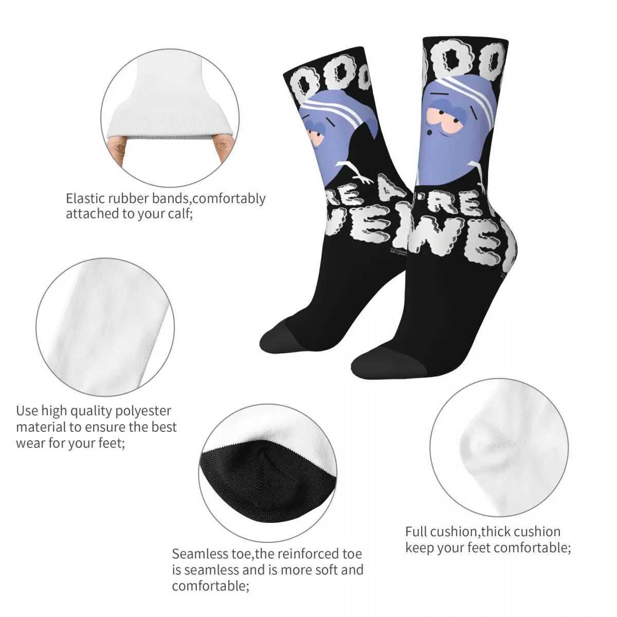 Fashion Women Men Southpark Towlie Noooo Youre A Towel Theme Socks Product Middle Tube Socks Comfortable Wonderful Gifts X250319
