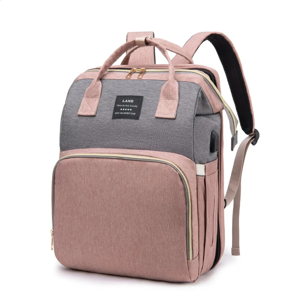 Mommy Bag Lightweight Portable Folding Crib Bed Large-capacity Travel Maternity Bags Baby Backpack Female Mommy Outting Bag 250319