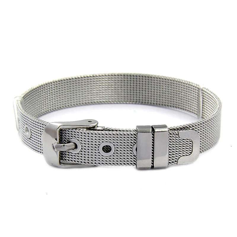 Rose Gold Stainless Steel Mesh Bracelets For Women With Silver Color Beads Charm Watch Belt Bracelets Bangles As Girls Gift