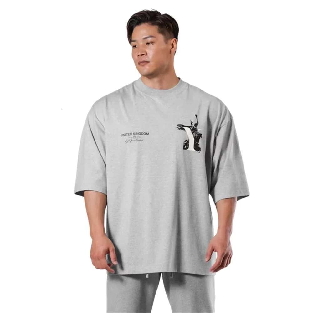 Lyft 2025Zomer Sport T-Shirts Mannen Outdoor Fiess Training Mode Trend Katoen Elastische Hardloop Gym T-Shirt Metkorte