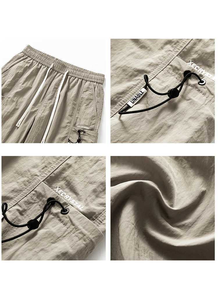 2024 Summer Mens Thin Shorts Cargo Side Pocket Runner Bermuda Knee Basketball Shorts Mens M-4XL W250319