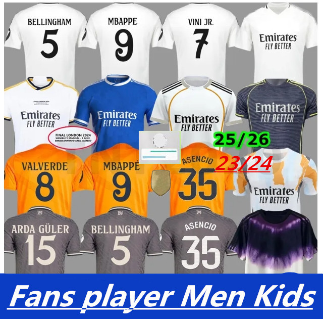 24 25 26 Soccer jersey football shirt VINI JR BELLINGHAM REAL CAMAVINGA TCHOUAMENI VALVERDE ASENSIO MODRIC football shirt men kids kits2024 2025 66