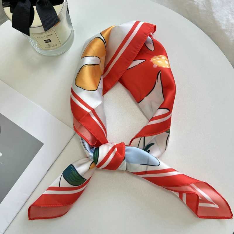 70cm silk satin scarf Fem square strap small shawl neck scarf X250319