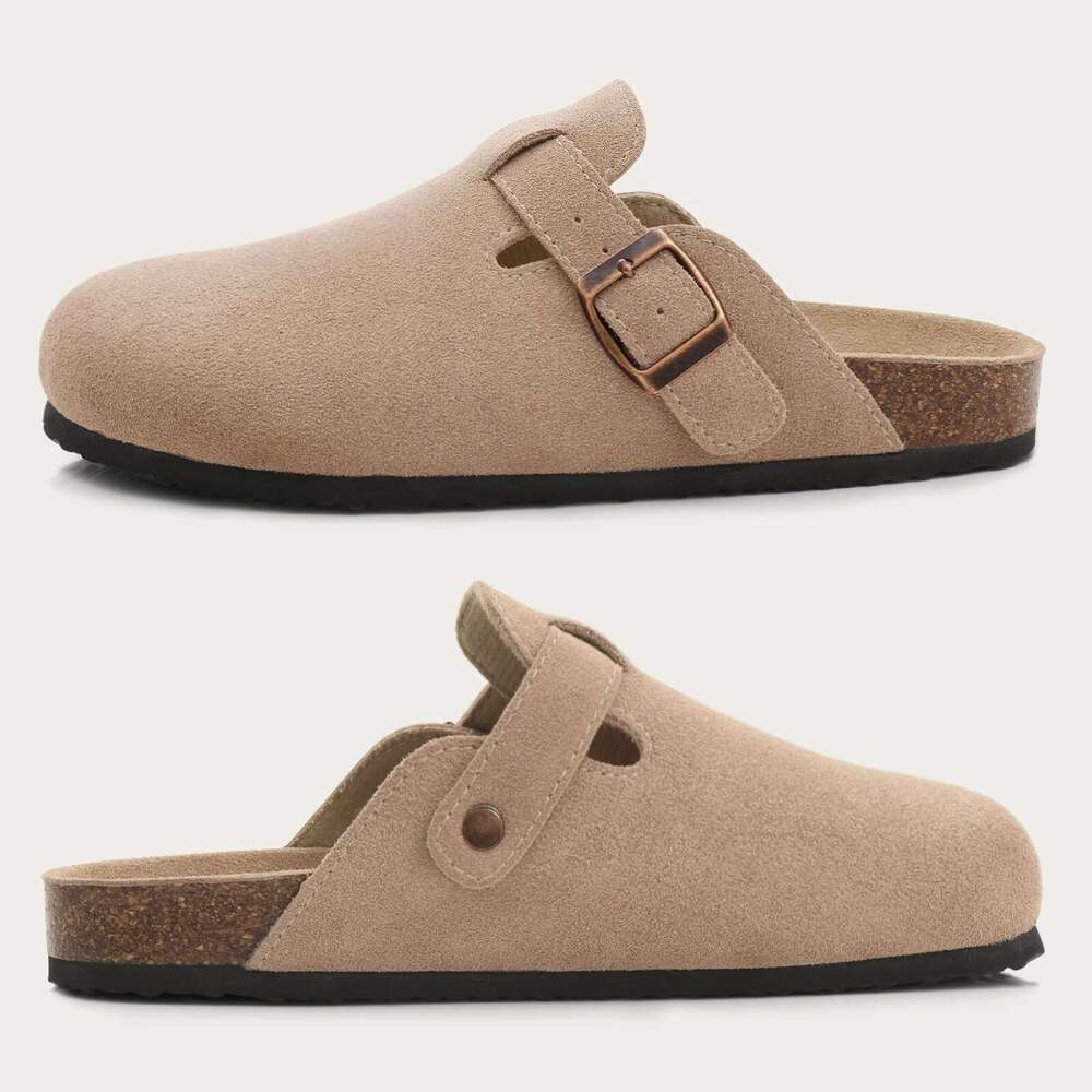 Comfy Shoes Women's Cork Footbed hot - Fashion Leather Mules with Arch Support, Indoor Outdoor Slippers for Men, Comfort Clogs