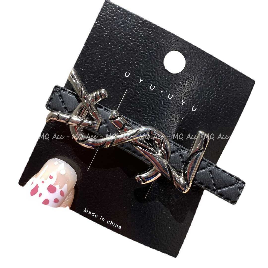 Hair Clips Barrettes Ys Gold Silver Leather Hair Clip with Bangs Sweet and Cool Girl Style Duckbill Versatile H250318