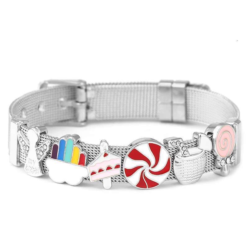 10mm Crystal Sweet Styles Beads Charm Bracelets DIY Mesh Keeper Bracelets Pulseras Mujer For Women Men Best Fashion Jewelry Gift