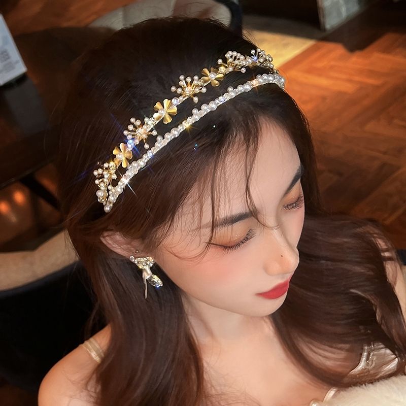 Chic Dual Layer Pearlized Crystal Headbands for Bridal and Everyday Styling