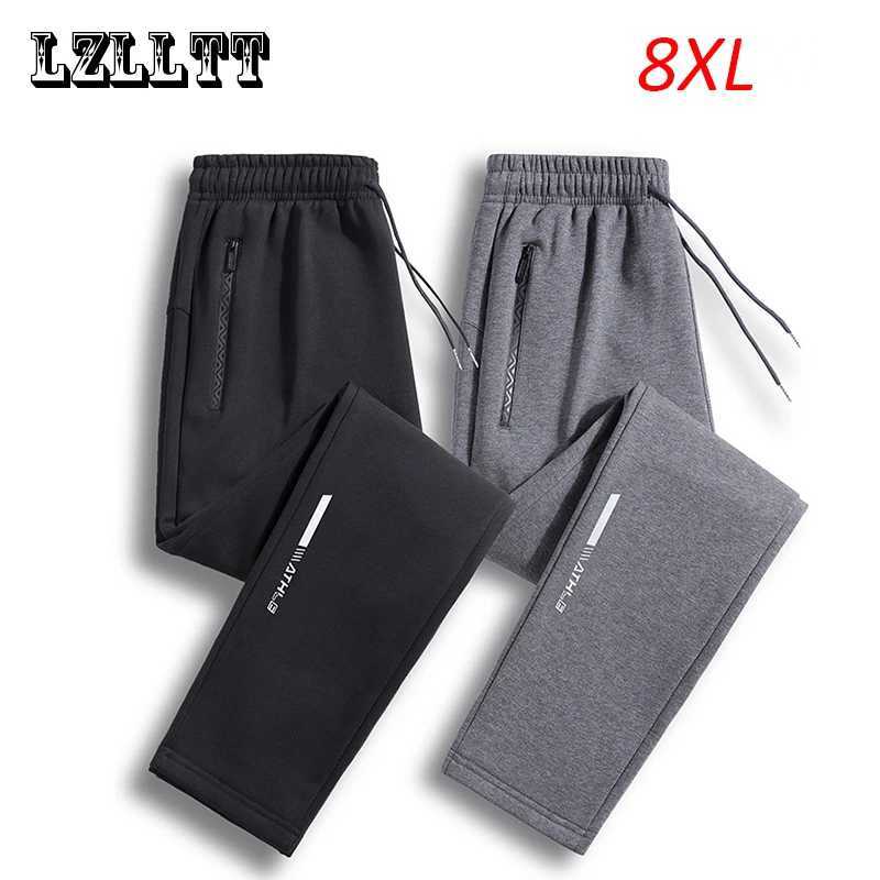 Spring Autumn Men Solid Sweatpants Jogger Pants Mens Drawstring Cotton Casual Trousers Outer Sport Tracksuit Male Plus Size 8XL X250319
