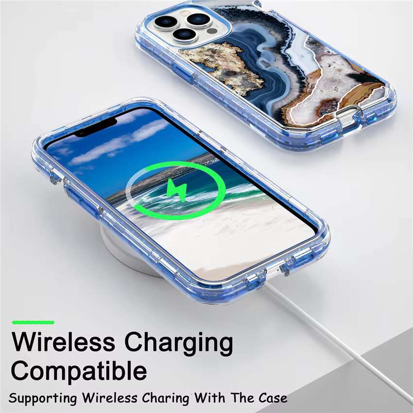 Marble Phone Cases for iPhone 16 Pro Max 15 14 13 12 Mini 11 XR 7 Plus 3in1 Heavy Duty Shockproof Protection Cover