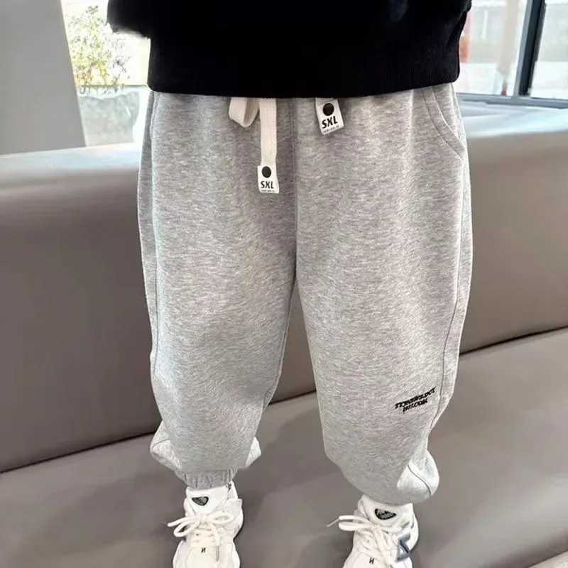 Autumn Kids Boys Casual Sports Pants Solid Letter Sports Trouser Spring Thin Ankle Length Harem Pants 3+y Childrens ClothingT250318