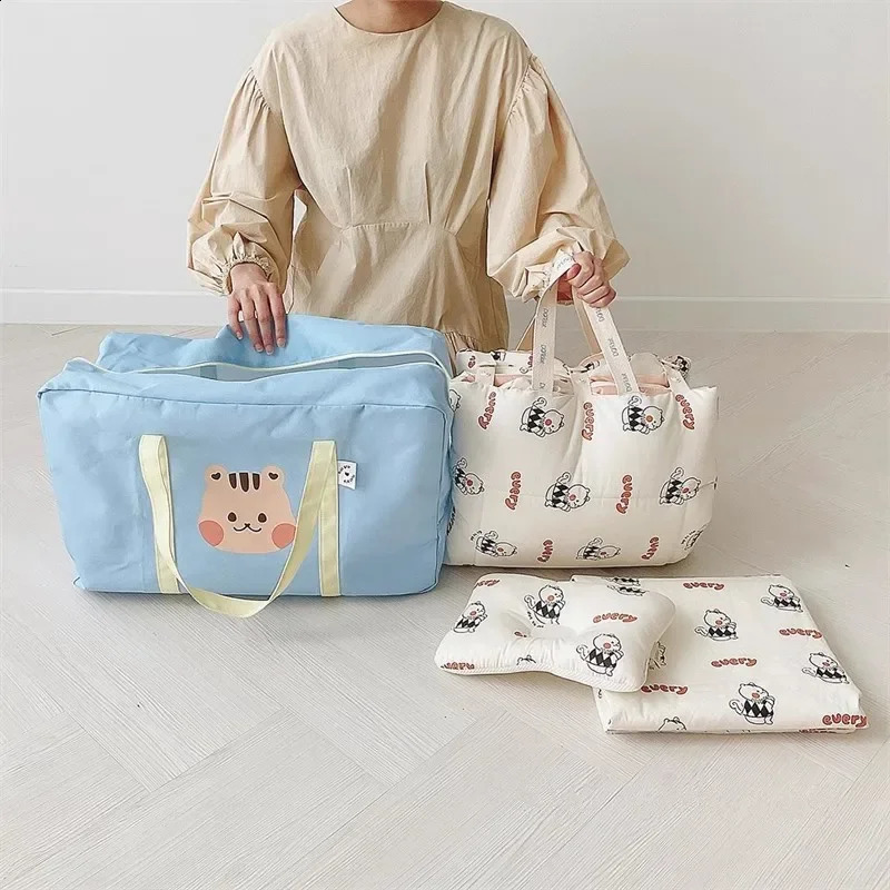 Ins Baby Kindergarten Quilt Storage Bag Korean Style Cute Cartoon Baby Bedding Travel Large Capacity Luggage Bag 250319