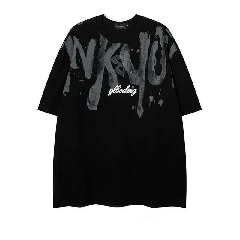 Mens and womens cotton creative printing graphic T-shirt round neck short sleeved oversized T-shirt street clothing Harajuku Y2K summerT250319