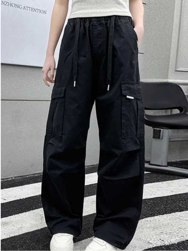Girls Summer Pants Thin New Childrens Work Pants Spring And Autumn Girls Long Pants Big Children Wide Leg PantsT250318