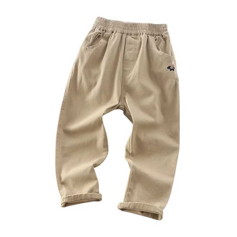 Boys Straight-Leg Pants 2024 Spring/Autumn New Kids Trousers Woven Trench Casual Pants Korean Style Mid/Large Childrens TrouserT250318