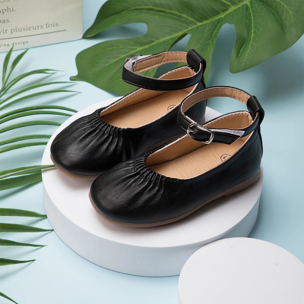 KIDSUN Princess Childrens PU Leather Shoes for Girls Casual with Anti slip Rubber soles 250319