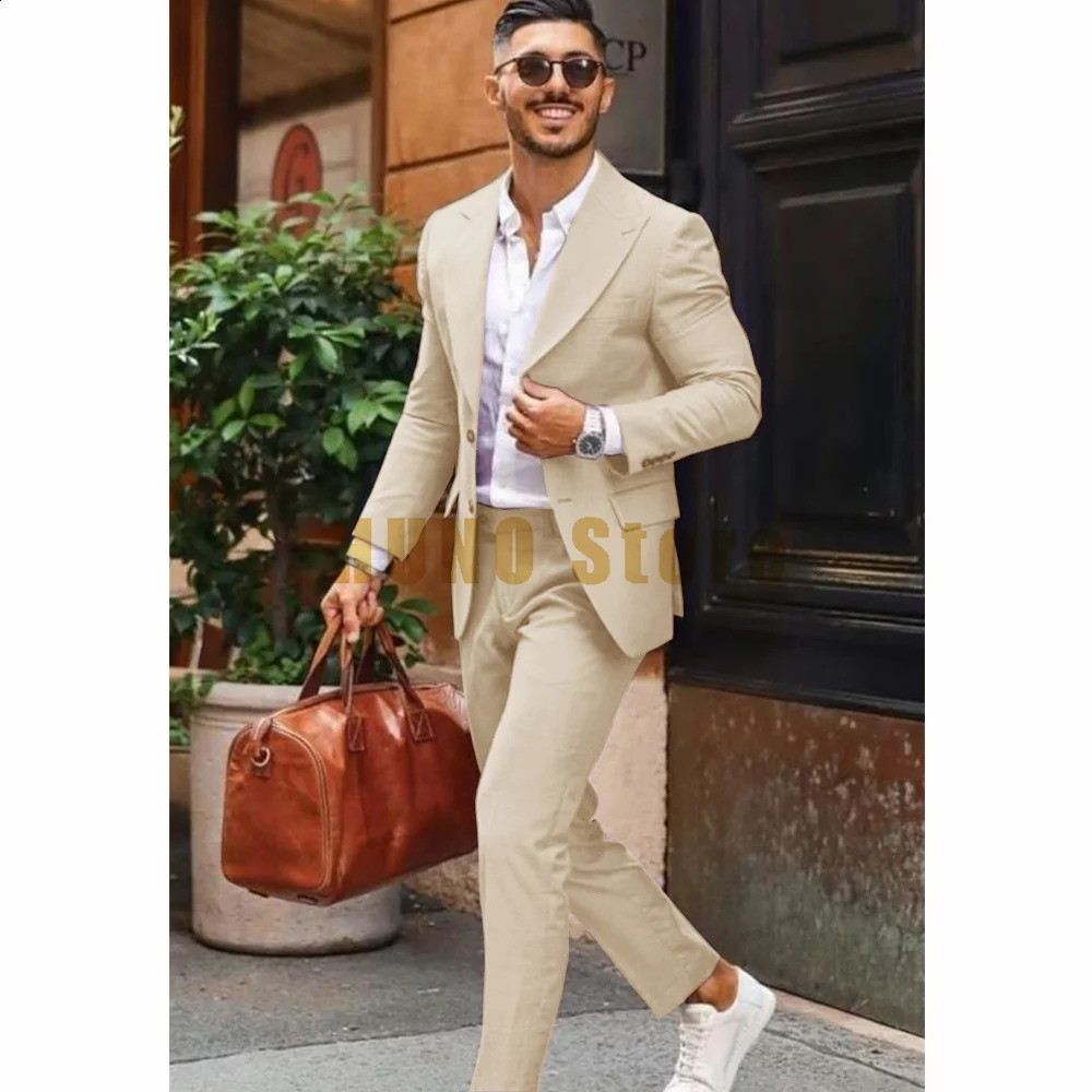 Mens Full Suits Suit Male Single Breasted Casual Fashion Singlebreasted Formal Wear Trend Two Piece Groom Dress Only 250311