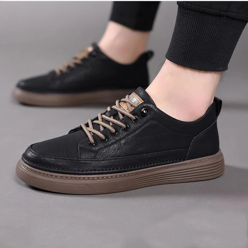 Italian Genuine Leather Casual Shoes Mens Lace Up Oxford Shoes Outdoor Jogging Shoes Office Mens Dress Shoes Sneakers Man 250314