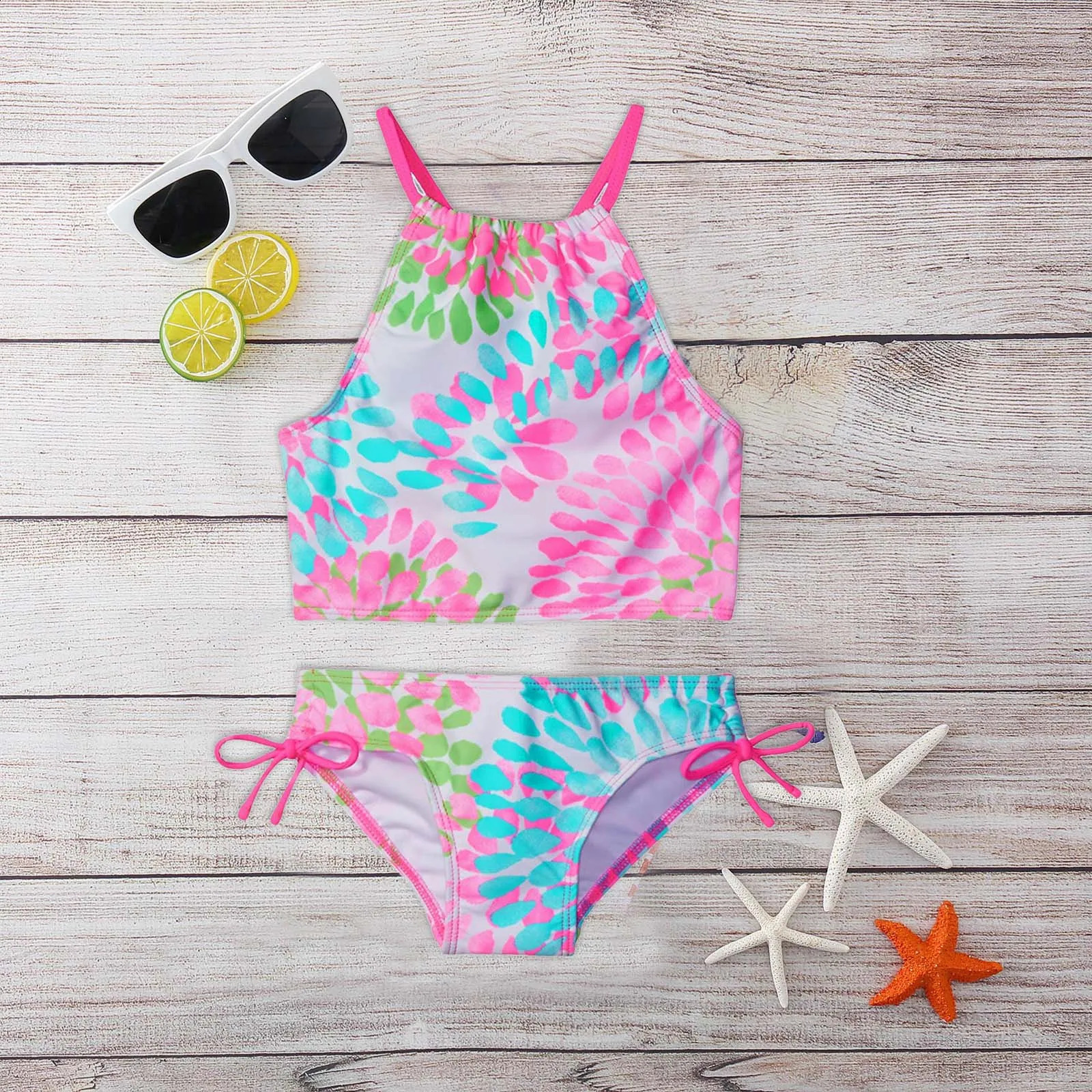 Sport Outfits Beach Daisy 2- Swimsuit Girls Girls Swimwear Bathing Suits for Toddler Girls Kid Bikini 250319