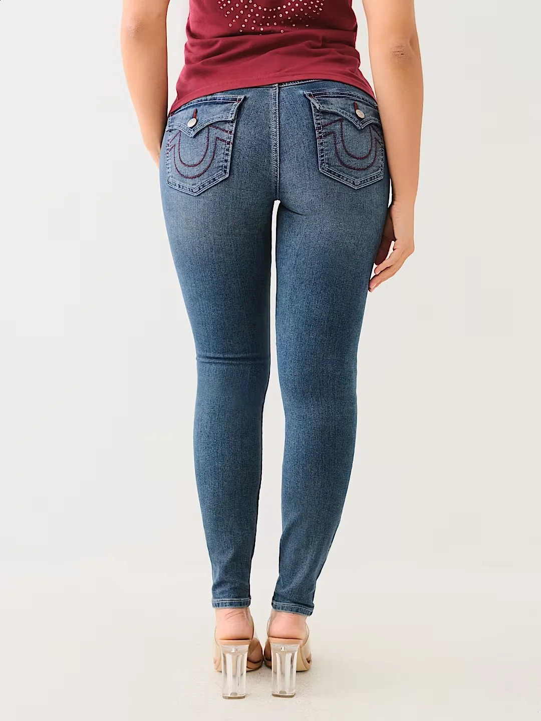 Retro Buddha ed Womens Jeans Street Fashion Sexy High Waist Casual Tight Pants Black 250317