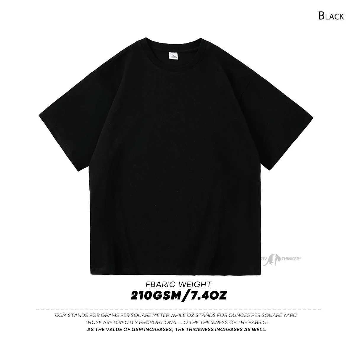 ExtFine 210GSM 100% cotton mens T-shirt 2023 oversized basic T-shirt off shoulder T-shirt streetwear top tee K2YT250318