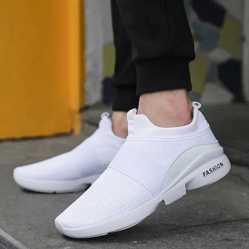 2024 Men Casual Shoes Sneakers Fashion Loafers Comfortable Mesh Mens Shoes Footwear Lightweight Walking Shoes White Size 46 Z250319