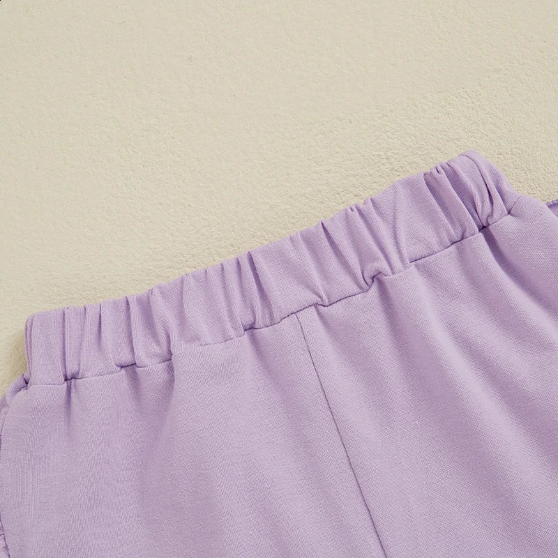 Adorable Baby Girl Cotton Shorts with Bowknot Elastic Waistband Ruffle Hem Casual Summer Short Pants Sweet Toddler Shorts 250319