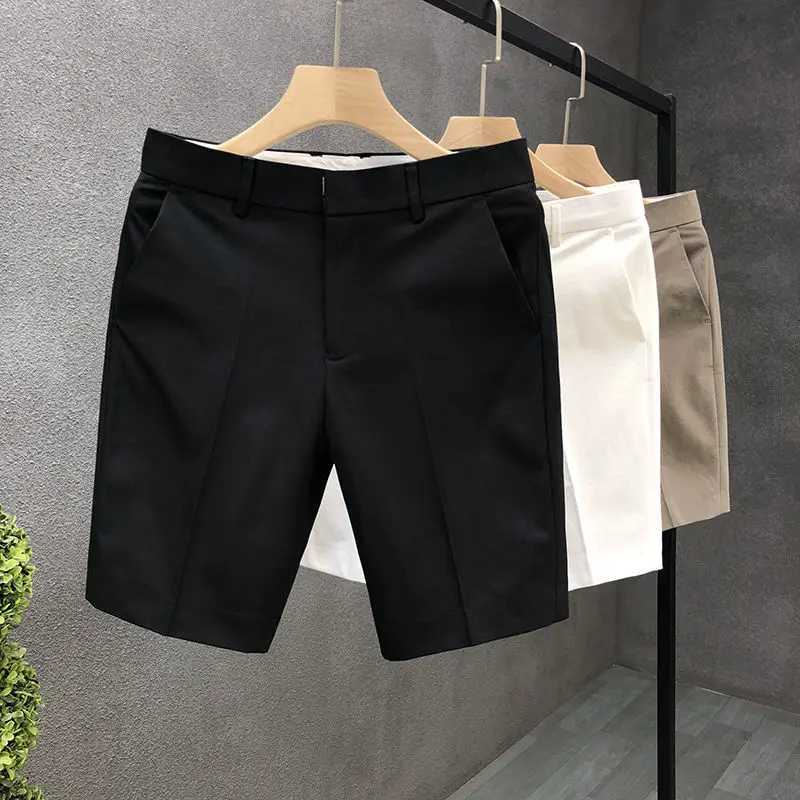 High end lightweight business set shorts mens white slim straight shorts mens summer thin casual shorts W250319