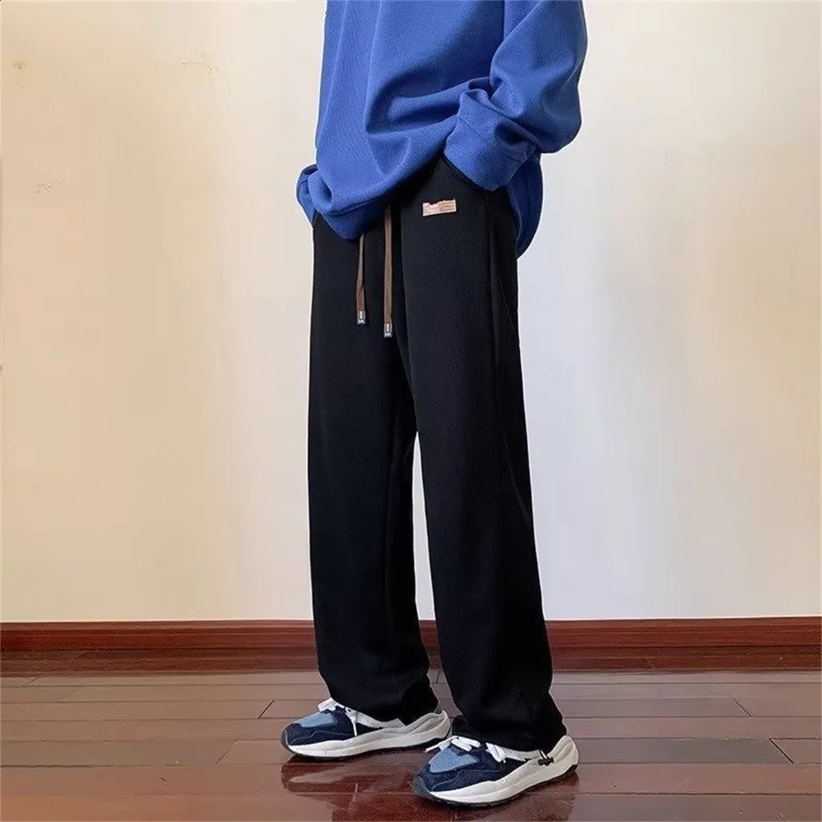 Summer Mens Pants Large Pocket Black Loose Outdoor Elastic Sports Student High Street Grey Boy 250319