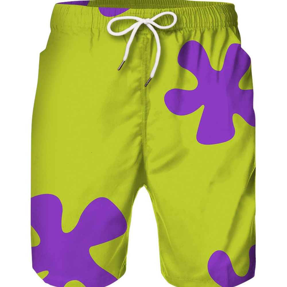 Mens Swim Trunks 3D Funny Print Elastic Waist Board Shorts Quick Dry Beach Swim Shorts cool nice