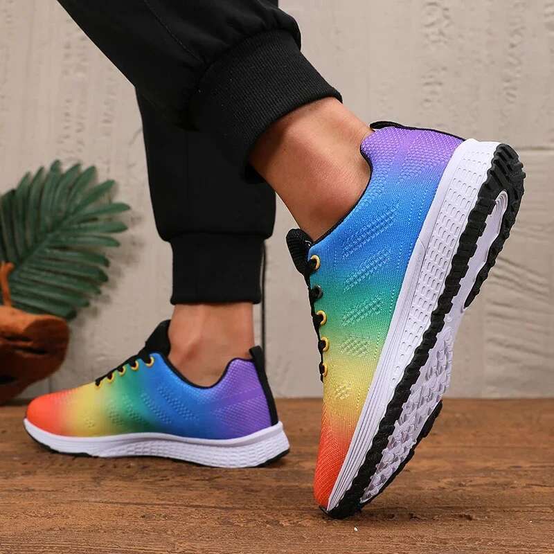 2025 New Men's Colorful Designer Fashion Luxury Design Lightweight, Breathable, Comfortable, Durable Mesh Training Sneakers