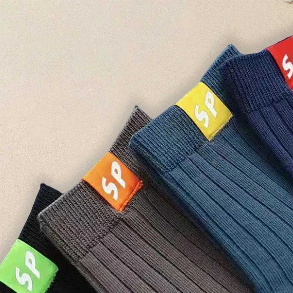 5/10/20 Pairs Men Letter Pattern Crew Socks Sweat Absorbing Odor Proof Soft Comfortable Breathable Casual and Neutral Socks X250319
