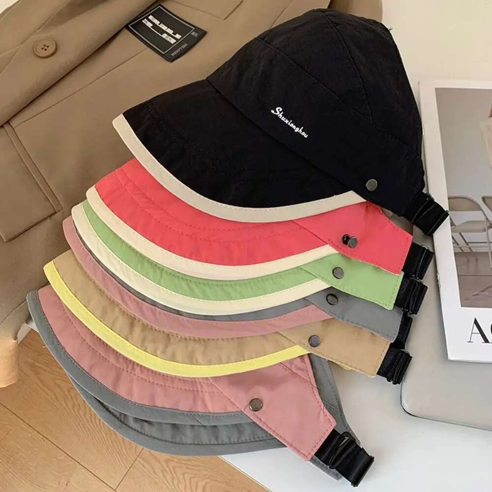 Wide Brim Women Baseball Caps Fashion Empty Top Sun Protection Outdoor Beach Cap Anti UV Folding Fisherman Hat