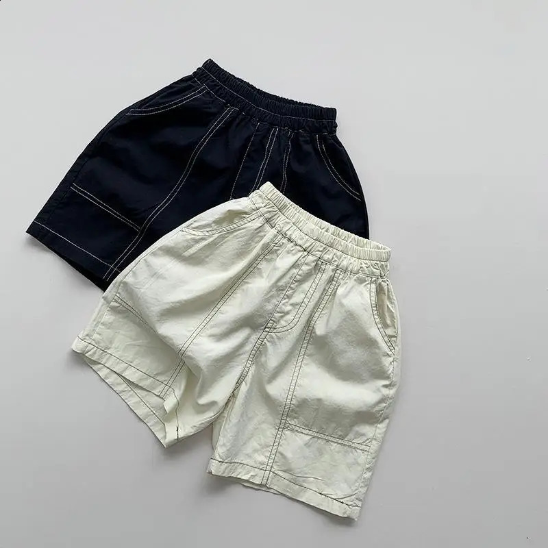 2025 Summer Children Loose Shorts Baby Solid Casual Pants Boys Girls Cotton Casual Shorts Toddler Middle Pants Kids Clothes 250319