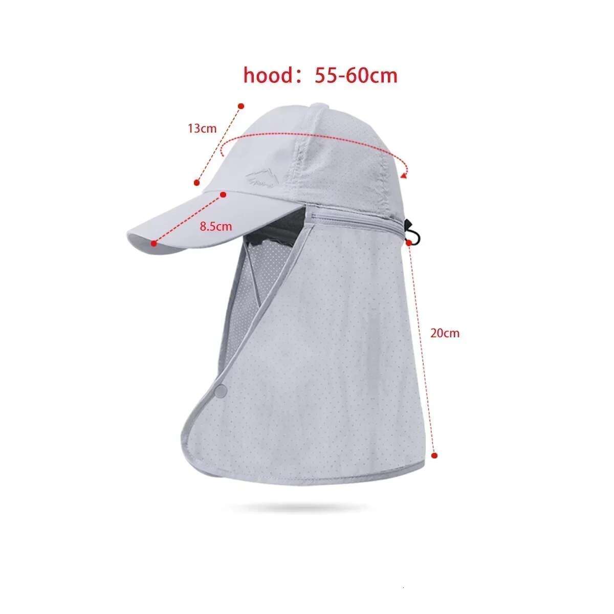 Men Summer Fishing Protection Baseball Quick Drying Waterproof Detachable Sun Cap Shawl Women Outdoor Bicycle Visor Nasi