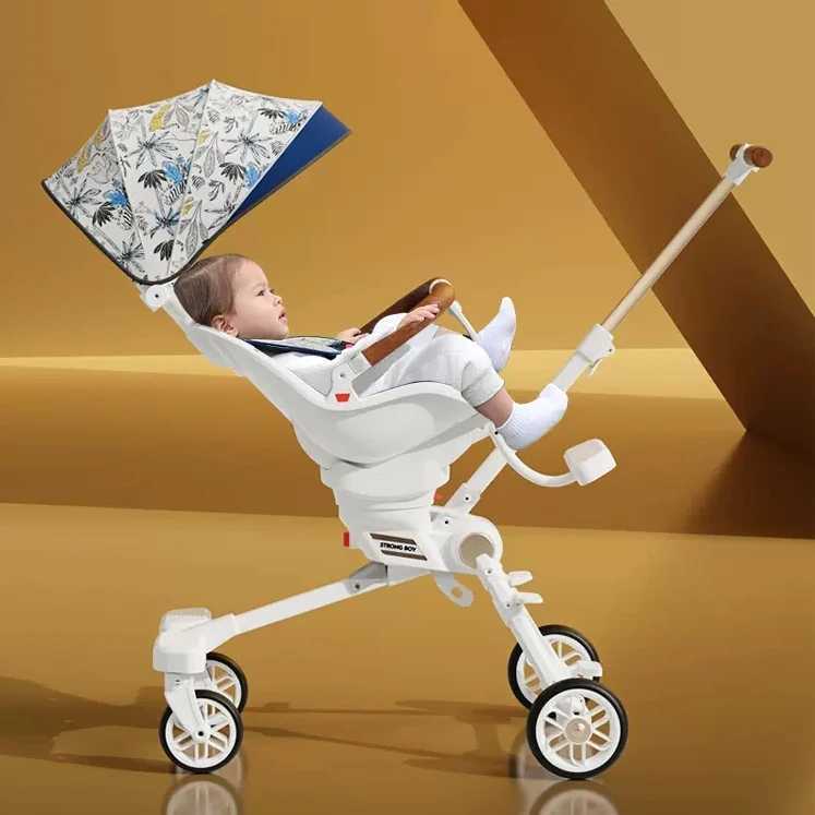 New Lightweight stroller can be carried on the plane baby stroller foldable Can sit and lie down baby trolley car four wheels Z250319