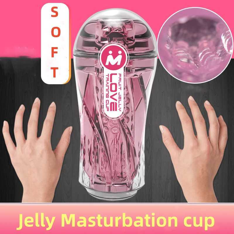 Male transparent jelly adult masturbation cup real cat vagina for male penis pump Glans sucking sex toy for 18+XJ250319