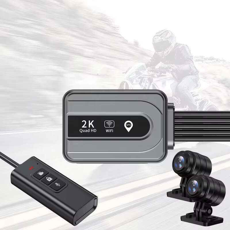 LCC524 2K Dash Camera No Screen Safe Driving IP67 Dual Lens Loop Recording WiFi Motorcycle Recorder