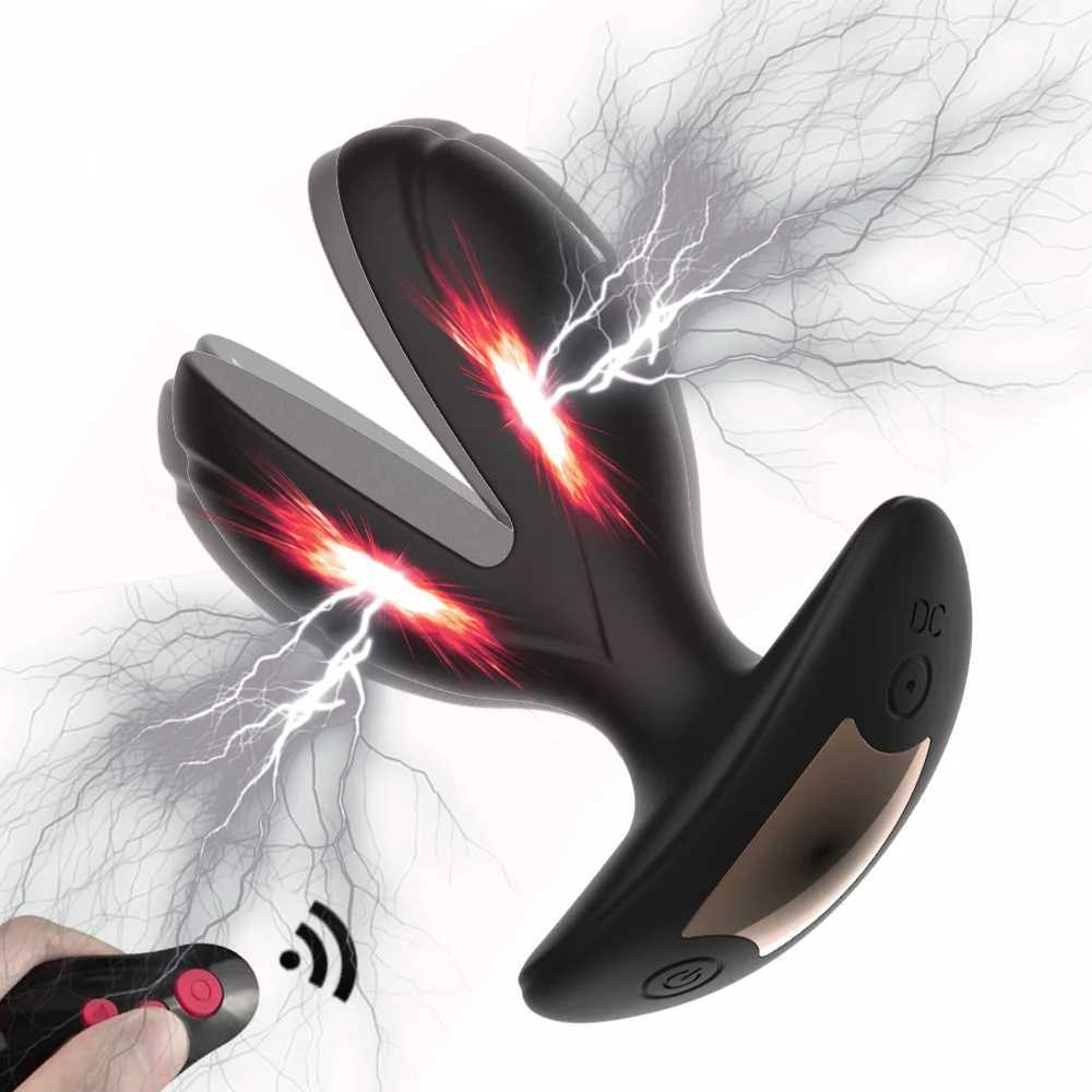 Electric shock pulse anal vibrator vibration extender plug prostate massager suitable for men women G-spot vibrator sex toy coupler W250319